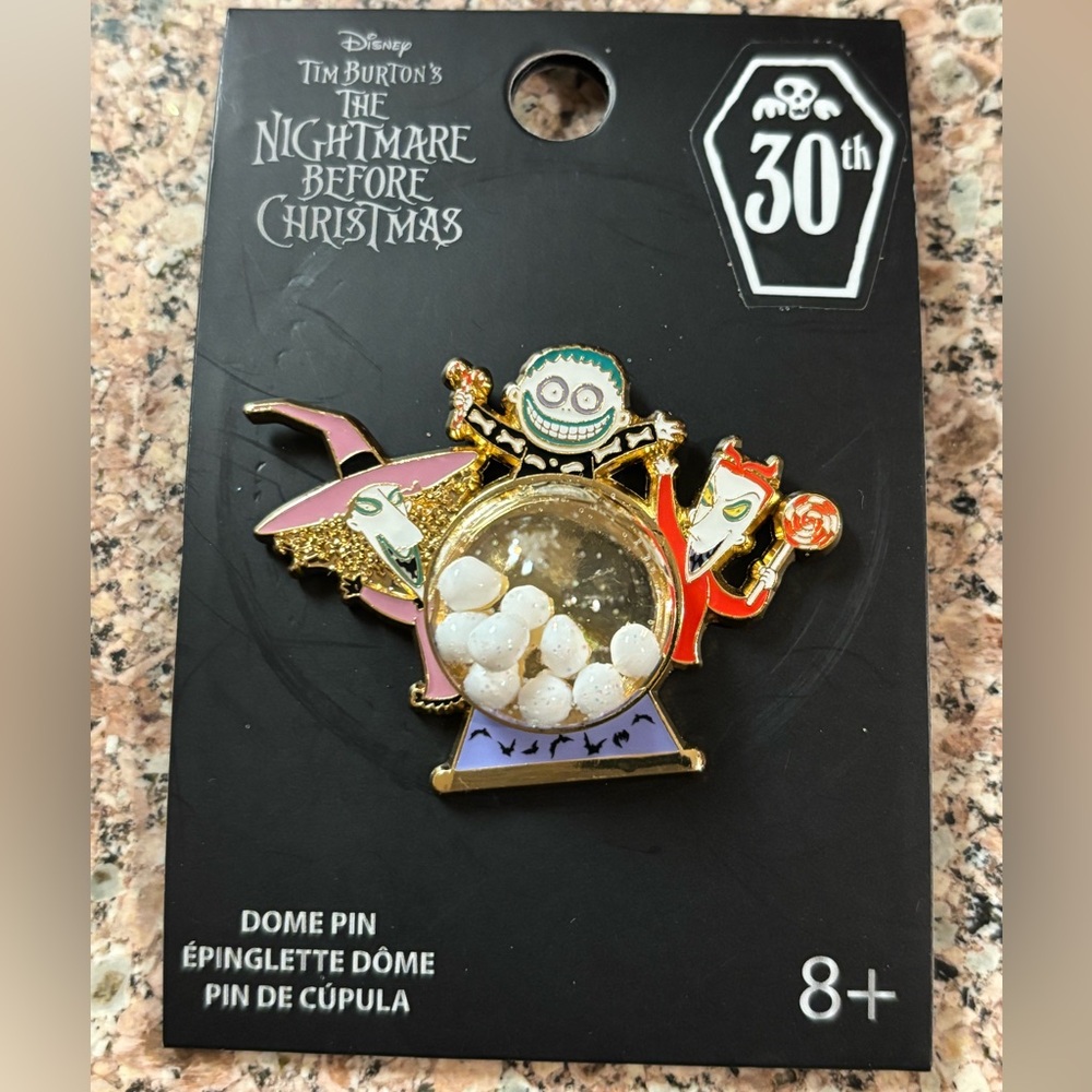 Loungefly The Nightmare Before Christmas Snow Globe Dome Pin Lock Shock Barrel